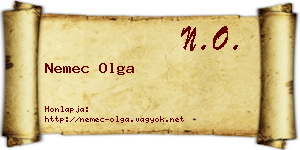 Nemec Olga névjegykártya